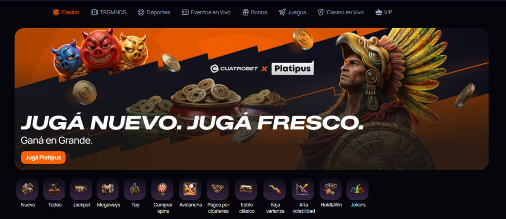 Encuentra los mejores juegos y gana en Cuatrobet